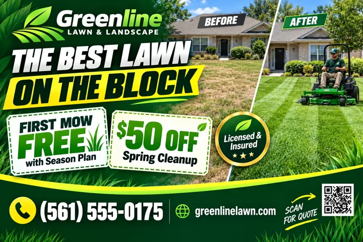 Lawn care postcard design